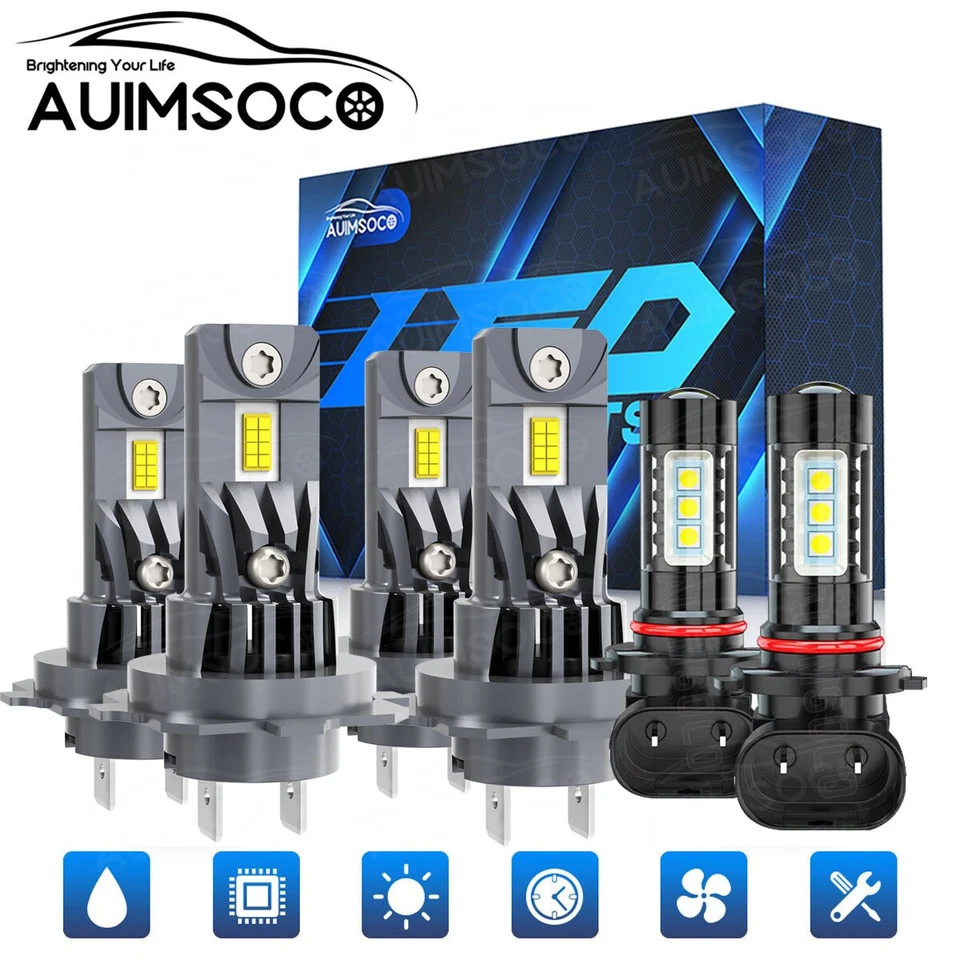 For Volkswagen Golf 2010-2011 6000K H7 LED Headlight High / Low / FogLight Bulbs - Image 1 of 4