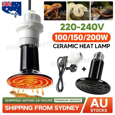 Infrared Ceramic Heat Lamp Bulb With Holder For Reptile Pet Chicken Brooder - image 1 of 4