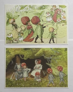 Lote de 2 Tarjetas Elsa Beskow Nº 6 y 21 Postales Artista Firmadas Sin Publicar - Imagen 1 de 4