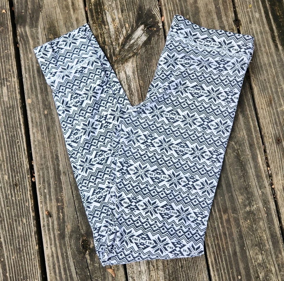 РОЗОВЫЙ Victoria's Secret PJ брюки: размер маленький, снежинка печати, мягкий - Изображение 1 из 4