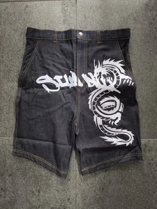 Silva Bull Denim Shorts Embroidered Dragon Logo Men's Size Small W32 Jorts - Picture 1 of 6