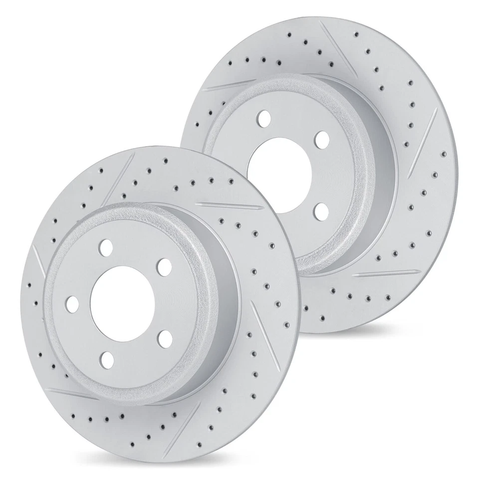 For Mercedes-Benz 560SEL 90-91 Drilled & Slotted Rear Brake Rotor Set - Image 1 of 3