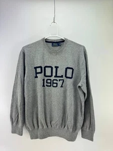 Polo Ralph Lauren Mens Gray Crewneck Big Logo 1967 Pullover Sweatshirt Size L - Picture 1 of 6