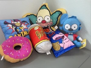 Simpsons Plush Lot 6 BARTMAN Donut Chippos Itchy Krusty Buzz - Picture 1 of 12