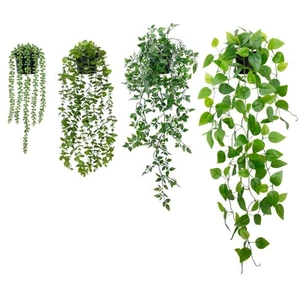 4Pack Fake Hanging Plants Fake Potted Greenery Artificial Succulents Hanging ... - Picture 1 of 8