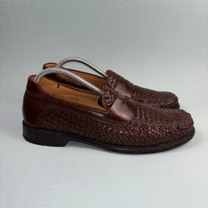 Mezlan Toulon Penny Mocasines Tejidos Zapatos de Vestir Cuero Marrón Para Hombre Talla 9M - Imagen 1 de 10