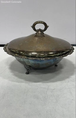 Cuenco de metal con placa de plata grabada Foto 1 de 4