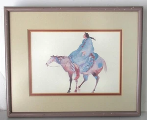 Carol Grigg Crow Warrior Native American Woman Print Framed Small 8-1/4 x 10-1/4 - Picture 1 of 2