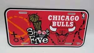 Wincraft Plastic Front License Plate Car Tag Chicago Bulls Shoot for Five NBA - Picture 1 of 2