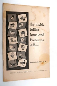 Vtg Jellies Jam's Preserves Home & Garden Bulletin #56 US Dept Agriculture '62 - Picture 1 of 24
