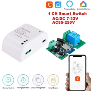 WiFi Funkschalter Modul Empfänger 12V 24V 7-32V AC DC Smart Switch F Alexa/Tuya - Bild 1 von 6