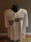 MAJESTIC COOL BASE MILWAUKEE BREWERS BUTTON UP JERSEY ( NEW WITHOUT TAG ) SZ 2XL