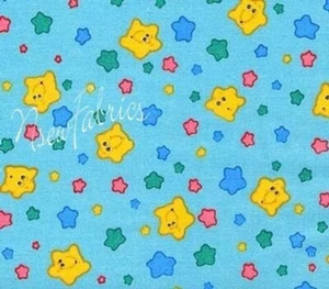 CARE BEAR Cotton Fabric Smiley Face Stars Make A Wish DIY Craft Quilt BTHY - Picture 1 of 2