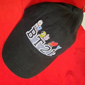 Cappello Berretto a Sfera BT21 Nero Regolabile Nuovo con etichette - Foto 1 di 4