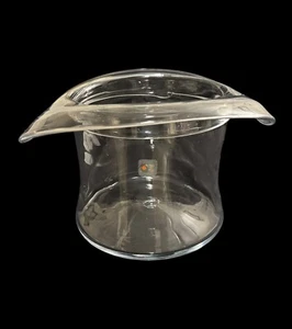 Vintage Blenko Clear Glass Hat Ice Bucket, Vase 8 Inch With Label - Picture 1 of 9