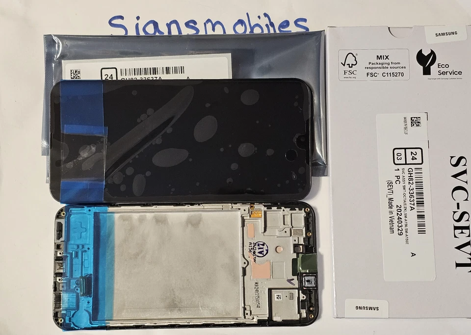 Samsung Galaxy A15 4G SM-A155 LCD TOUCHSCREEN DISPLAY ORIGINAL ORIGINAL ORIGINAL SCHWARZ - Bild 1 von 1