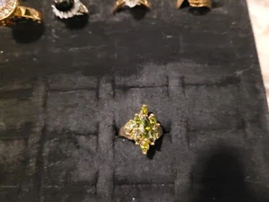 Authentic Swarovski Jewelry: Yellow Gold Ring with Swarovski Gem - Picture 1 of 1