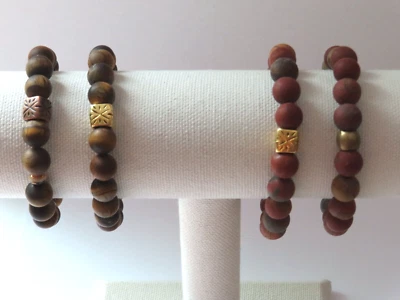 Jasper and Tiger 男士眼链半珍贵宝石手镯 — 第 1/4 张图片