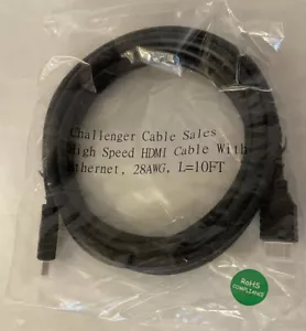 10 FT High Speed HDMI(tm) CABLE With Ethernet, 28AWG - Picture 1 of 3