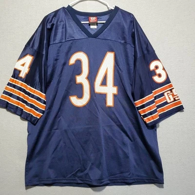Camiseta Wilson Chicago Bears para hombre XXL 2XL Walter Payton #34 NFL azul EE. UU. DE COLECCIÓN papá Foto 1 de 4