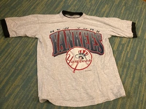 Yankees True Fan Ringer Shirt 1996 * Medium Made In USA - Picture 1 of 5