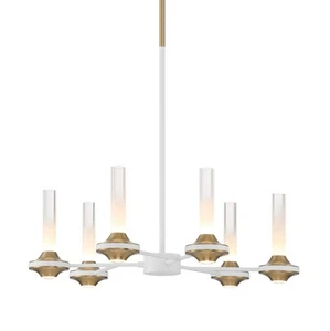 Eurofase Lighting 45712 Torcia 25"W Chandelier - White - Picture 1 of 5