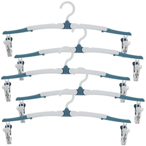  5 Pcs Foldable Clothes Hangers Folding for Tourism With Clips Closet - Picture 1 of 17