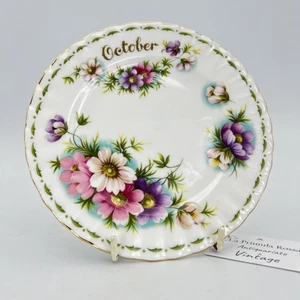 Piattino piatto da dolce per tazza tazzina Royal Albert con mese inglese OTTOBRE - Picture 1 of 4
