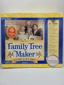 NOWY Broderbund Family Tree Maker 11-CD Zestaw upominkowy Wersja 5 Win 95/98 / Zapieczętowany - Zdjęcie 1 z 10