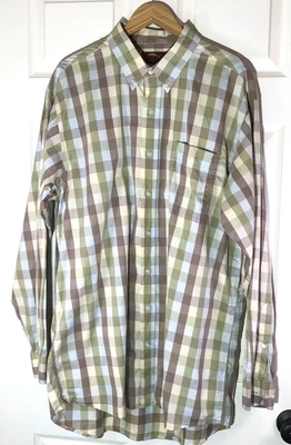 Camisa Bob Timberlake Botón Para Hombres XLT Cuadros Manga Larga Algodón Cuadros Altos Foto 1 de 4