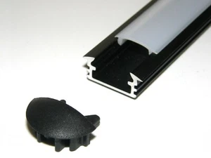 1.5m recessed P1 LED profile extrusion channel anodized black diffuser strip - Picture 1 of 3