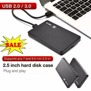 2.5 Inch HDD SSD Case Sata to USB 3.0/2.0 Hard Drive Enclosure 5Gbp Box - Picture 1 of 12