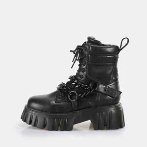 Buffalo Boots Schuhe Lion MID Chain vegan schwarz Ketten