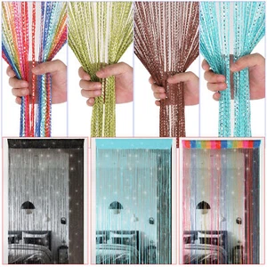 Glitter String Curtain Panels Door Fly Screen Room Divider Curtains Hanging - Picture 1 of 111