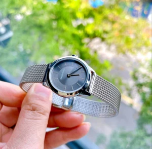 Calvin Klein K3M23124 Minimal Gray Dial Stainless Steel Ladies Watch - Picture 1 of 10