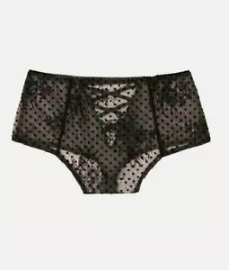 Victoria's Secret DREAM ANGELS Tanga Cintura Alta Panty Punto Flocado Negro Talla: XS - Imagen 1 de 6