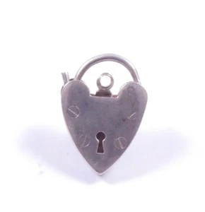 Dije de cierre de seguridad con candado 1974 vintage plata de ley 925 tamaño mediano 2,4 g - Imagen 1 de 8