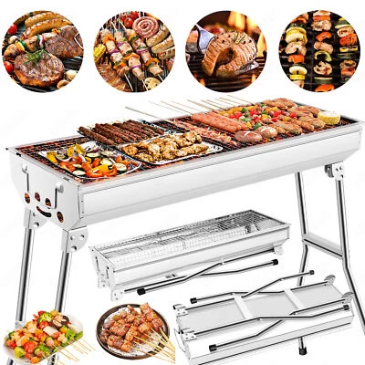 UTEN Barbecue Barbecue a Carbone Pieghevole Barbecue a Piantana Portatile da Campeggio Acciaio Inox