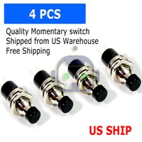 4 Pack SPST Normally Open Momentary Push Button Switch Black