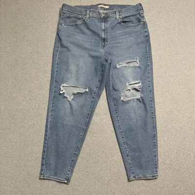 Levis Jeans Womens 18W Plus High Waisted Mom Jean Distressed Ripped Denim - Image 1 of 4