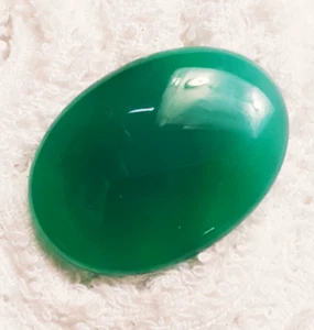23.80 Ct Natural Green Onyx Oval Shape Loose Gemstone - Picture 1 of 6