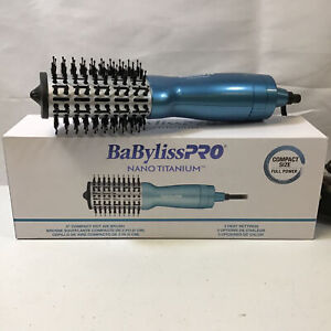 BaBylissPRO Nano Titanium BNTMHBUC Blue Adjustable Heat Hot Air Brush 2 Inch