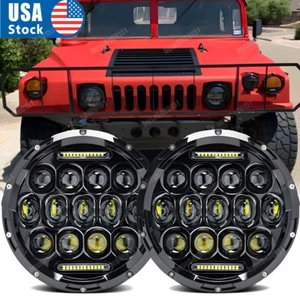 Pair 7" LED Headlights For Hummer Humvee m998 LMTV BMY M1045 M1078 M925 M35a2-2 - Picture 1 of 13