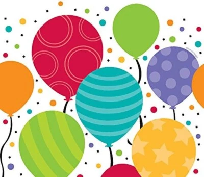 Creative Converting Balloons Celebrations Plastic Table Cover, 48” x 88" - Image 1 of 2
