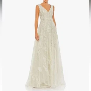 Mac Duggal 20312 ärmelloses Kleid für Abend - in Farbe PEARL Größe 18 - Bild 1 von 4