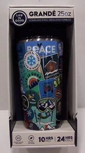 Life is Good GRANDE 25oz Stainless Steel Tumbler WINTER Stickers All Over - Picture 1 of 5