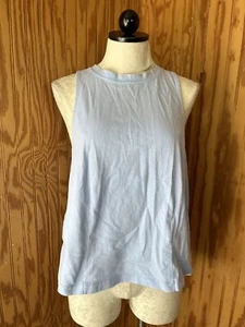 We The Free People Tank Top Pullover Pale Solid Blue Size M Knit Cotton - Picture 1 of 7