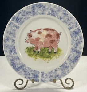 Lot of 4 COUNTRY BARN Tabletops Unlimited Dinner Plates ROOSTER COW SHEEP PIG  - Picture 1 of 9