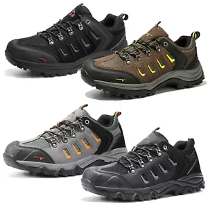 Men's Waterproof Hiking Shoes Leather PU Low-Top Climbing Camping Shoes - Picture 1 of 14