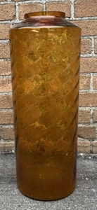 Blenko Architectural Floor Vase 7051 Joel Meyers Optic Swirl Amber 21”MCM - Picture 1 of 10